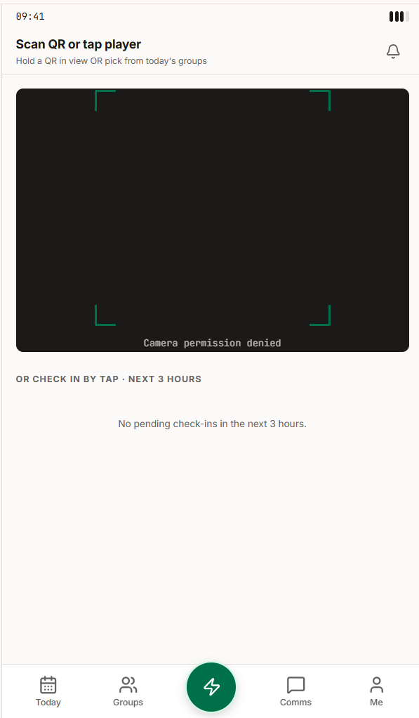 Starter app QR scan